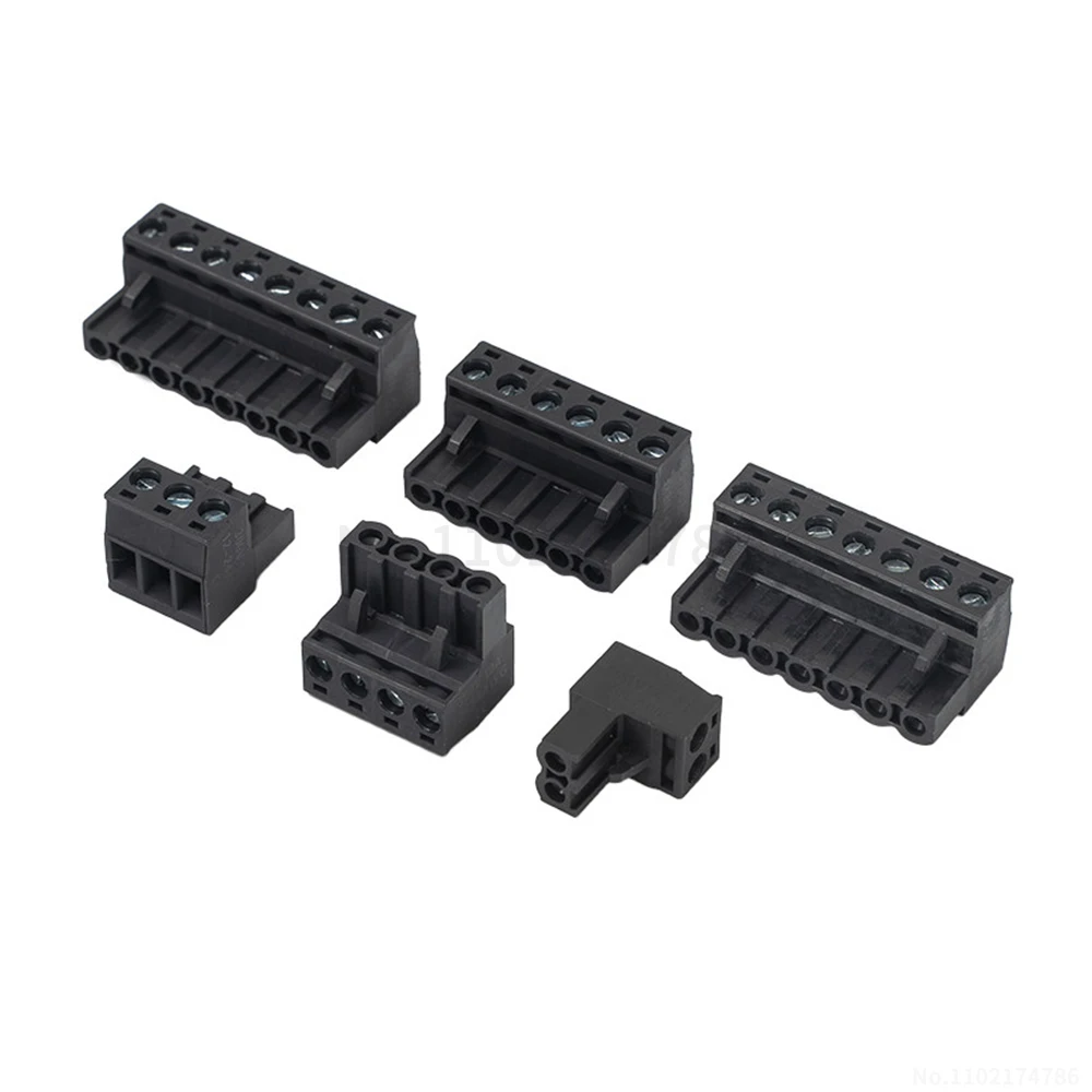 (5 Pcs) KF 2EDGK - 5.08mm Black Pluggable Terminal Block 2~24P Terminal Block Connector Terminal Plug and Socket 15EDGK 5.08