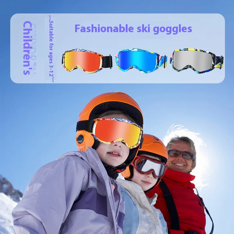 

3-12 Years Old Male Female High-definition Spherical Anti-Fog Goggles Outdoor Ski Glasses Children's Ski Equipment Eyewear