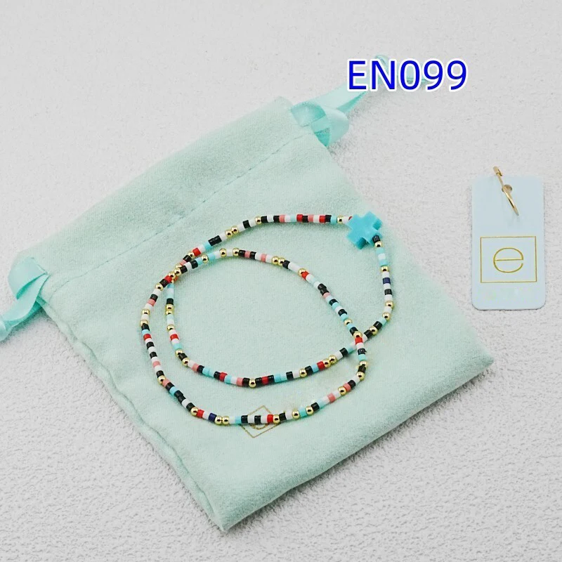 VKVVA joyería de moda tubo de vidrio colorido y pulsera de cruz azul para 2 piezas mujeres regalos de cumpleaños únicos