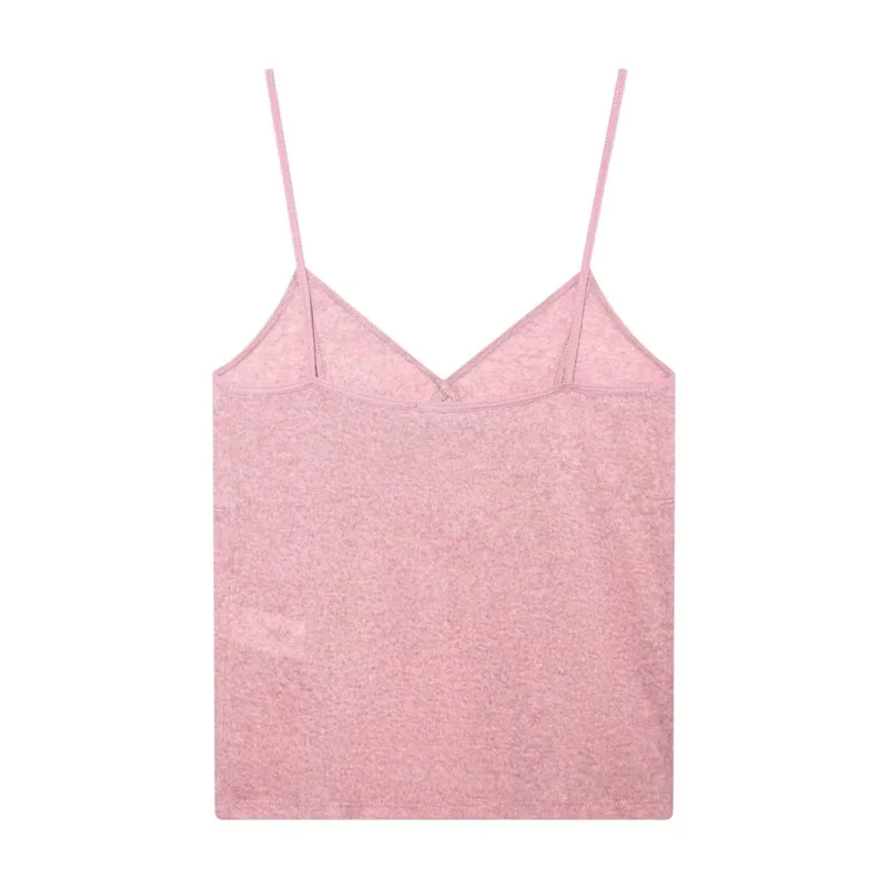 Minimalist Off-Shoulder Camisole Top Solid Color Slim Fit Casual Shirt for Spring Summer 2026