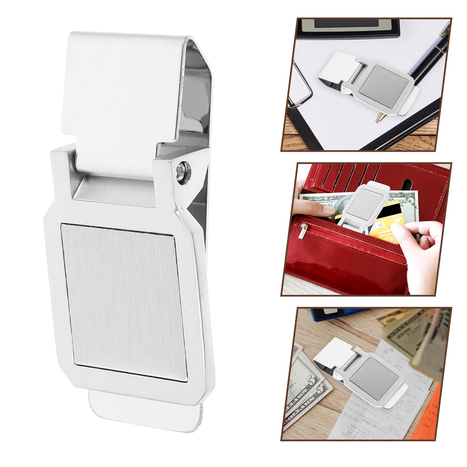 

Premium Stainless Steel Money Clip Strong Reliable Bill Clamp for Currency Credit Cards Check Storage Slim Minimalist Office