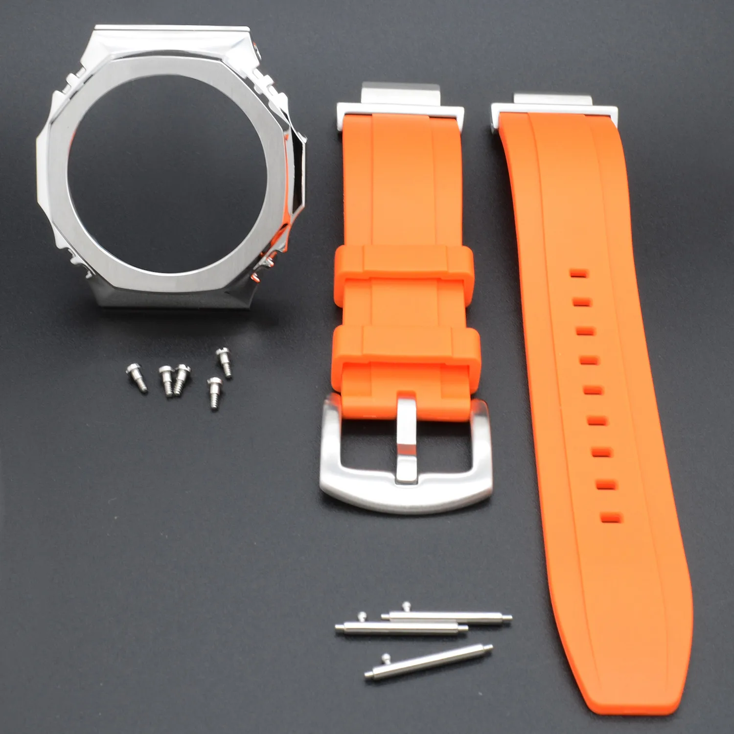Fashion Light GA2100 Accessories Rubber Watch Strap GA2110 Watchband Metal Bezel GA-2100 Tools Screws Mod