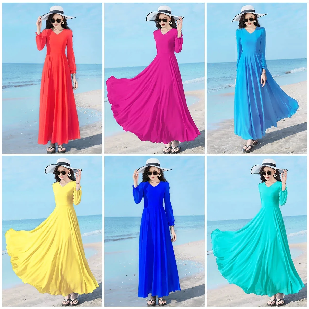 Dupla camada maxi saia feminina outono verão novo longo sve férias praia dr tamanho grande comprimento médio sobre o joelho chiffon dr