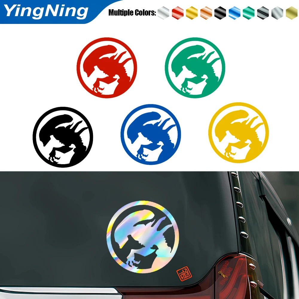 Alien Xenomorph Car Sticker Waterproof Vinyl Decal Auto Window Bumper Laptop Decor Reflective Sci-Fi Sticker Car Accessories