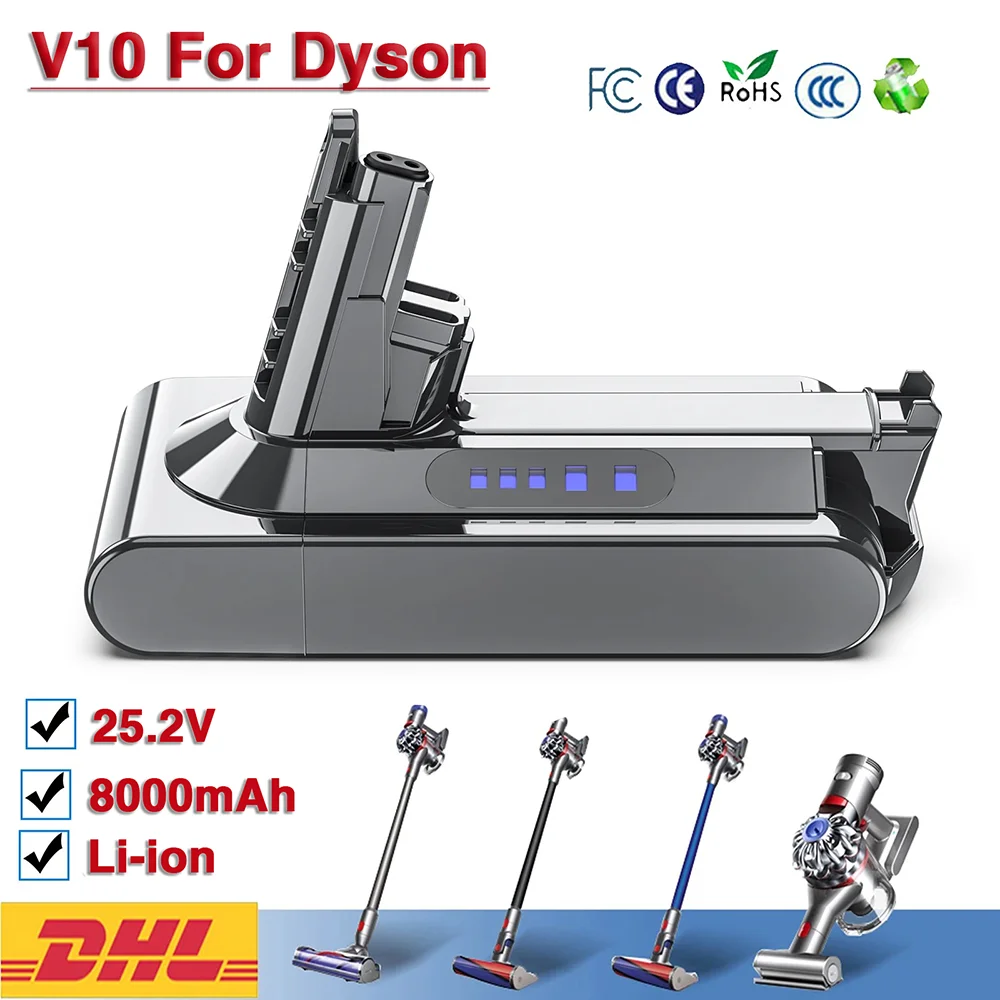 21,6 В аккумулятор для Dyson V6 V7 V8 V10 серии SV12 DC62 SV1 6000 мАч аккумуляторная батарея для пылесоса Dyson запасные аккумуляторы