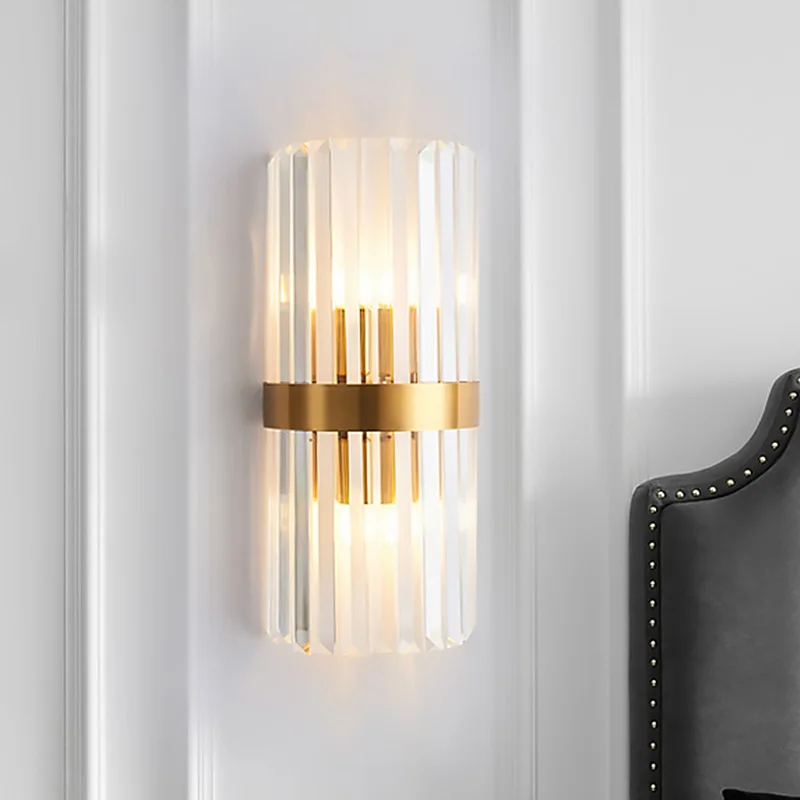 

HD Postmodern Crystal Wall Lights Modern Gold LED Lighting Bedside Bedroom Living Room Stair Corridor Aisle Sconce Lamp Fixtures