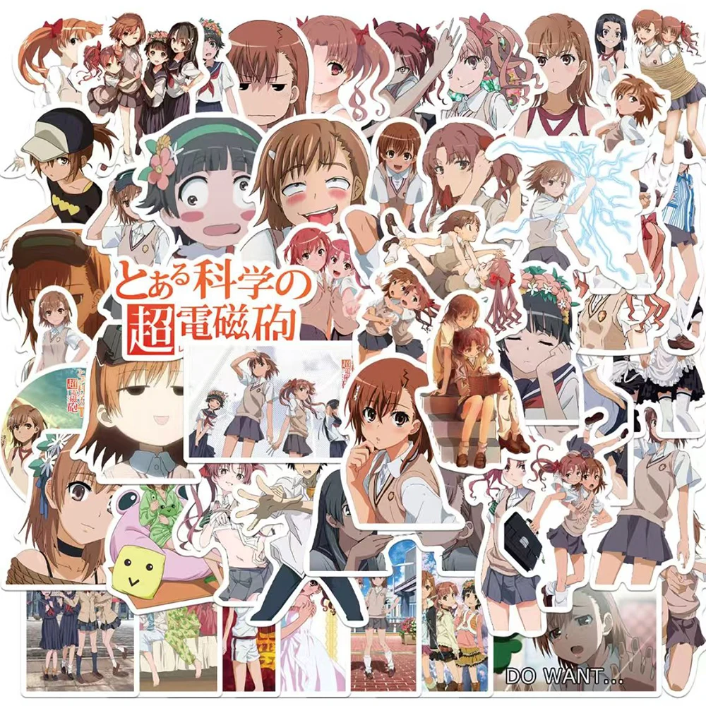 10/30/50pcs Misaka Mikoto Toaru Kagaku No Railgun T Anime Stickers Scrapbooking Laptop Luggage Phone Shirai Kuroko Decal Toys