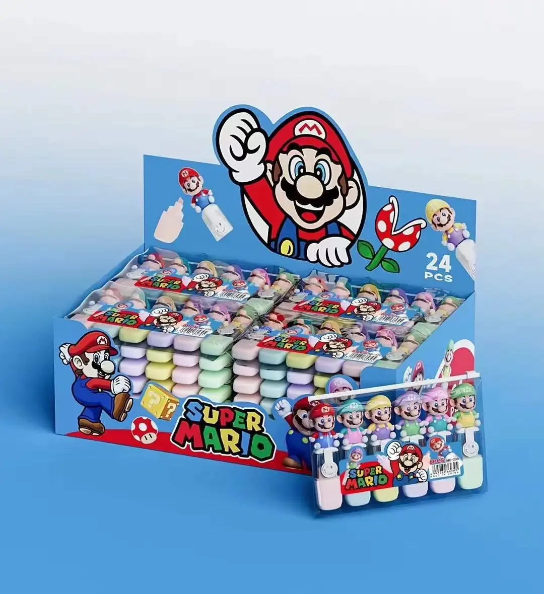 Anime Super Marios Bros 6pcs Highlighter Pen Children Fluorescent Marker Pen Student Art Drawing Doodling Marking Stationery