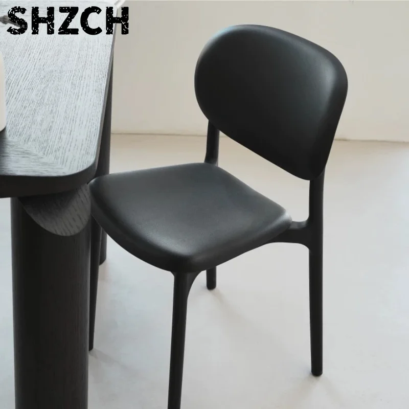 Bauhaus Dining Chair Thickened PP Plastic Stackable Backrest Stool Minimalist Home Leisure Seat Small Space Indoor Side Chair