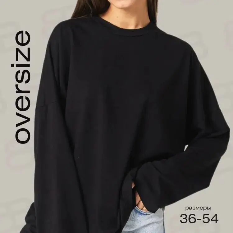 2026 New Versatile 100% Cotton Loose Long Sleeve New T-Shirt Versatile Round Neck Base Shirt
