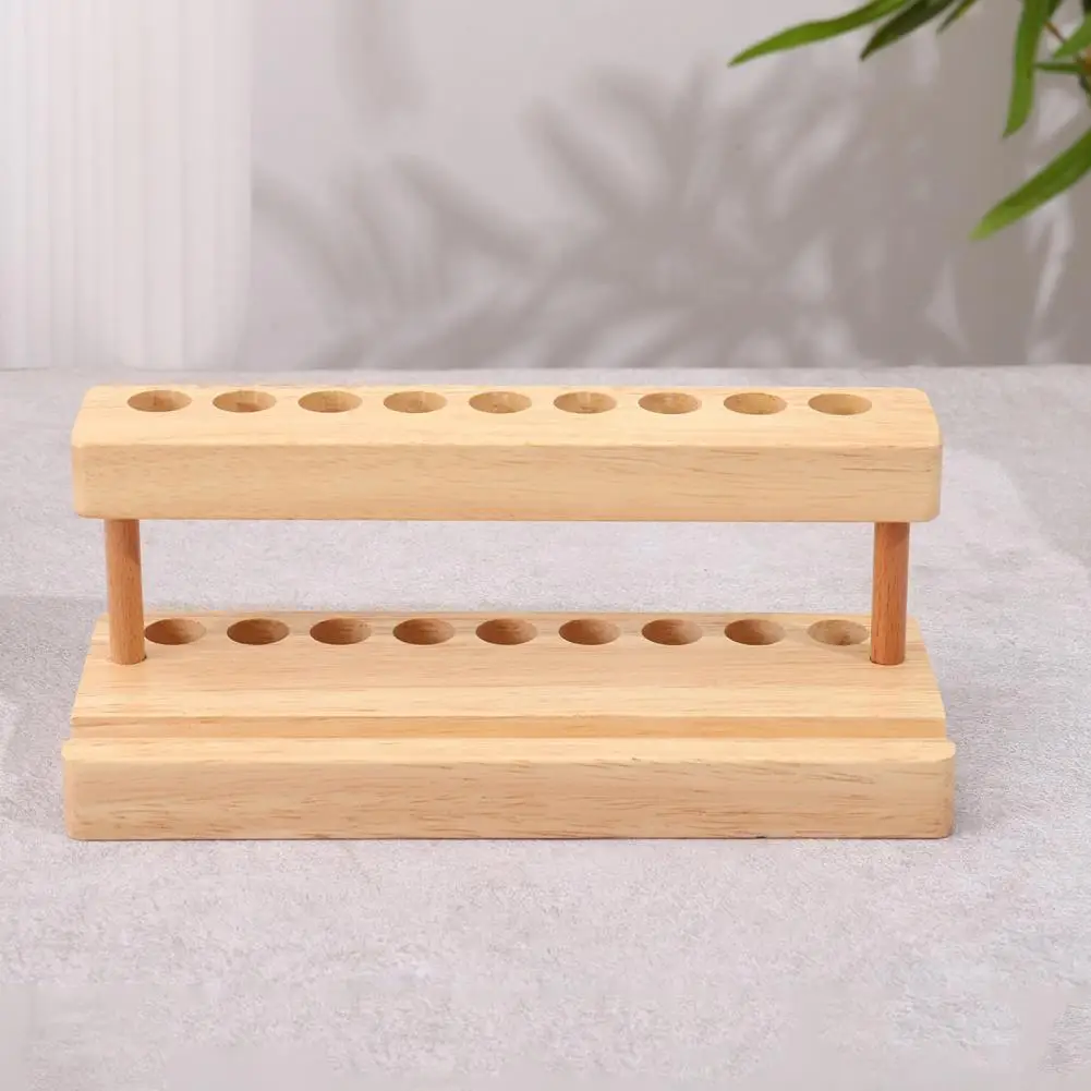 Wooden Pen Stand 9 Slots Cell Phone Holder Modern Office Desk Organizer Natural Wood Grain Pen Stand Sleek Wooden Pencil Holder