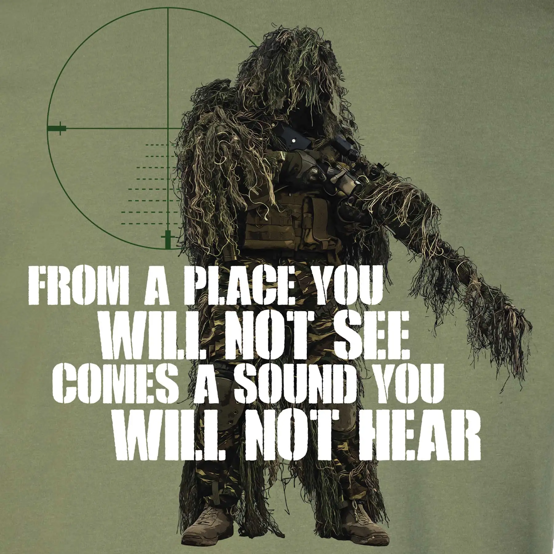 From A Place You Will Not See. US Marine Corps Sniper T-Shirt 100% Cotton O-Neck Short Sleeve Casual Mens T-shirt Size S-3XL