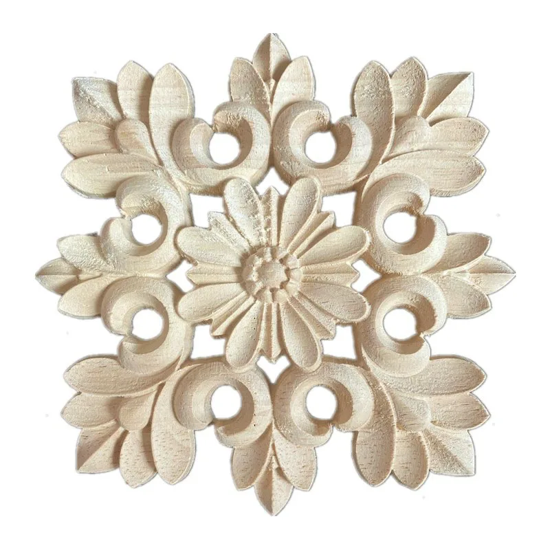 

6-20cm Wooden Decoration Carved Decal Woodcarving Corner Applique Furniture Decor Cabinet Wall Door Ornaments Wood Veneer