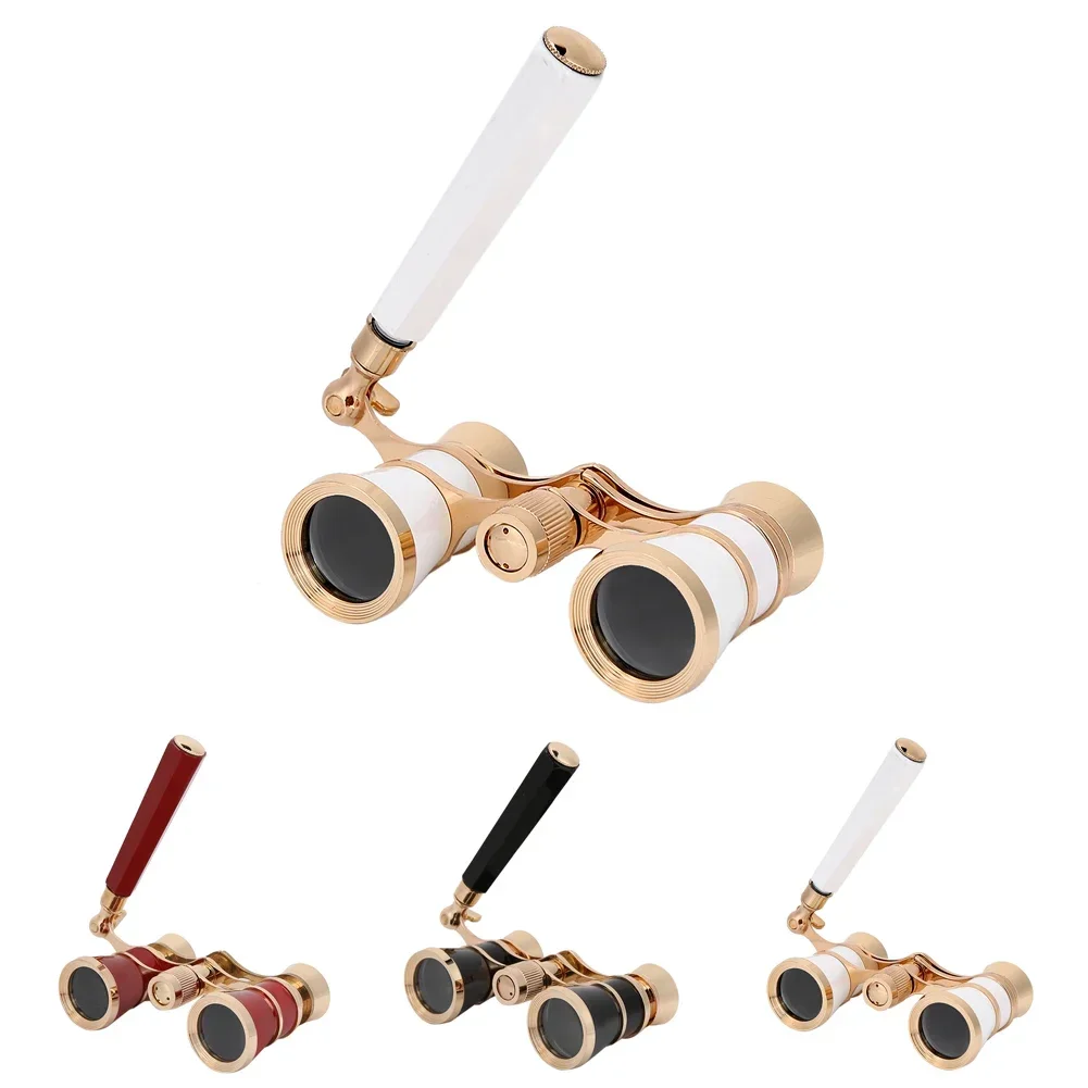 3X25 Opera Binocular Telescope Theater Portable for Women Girls Children White