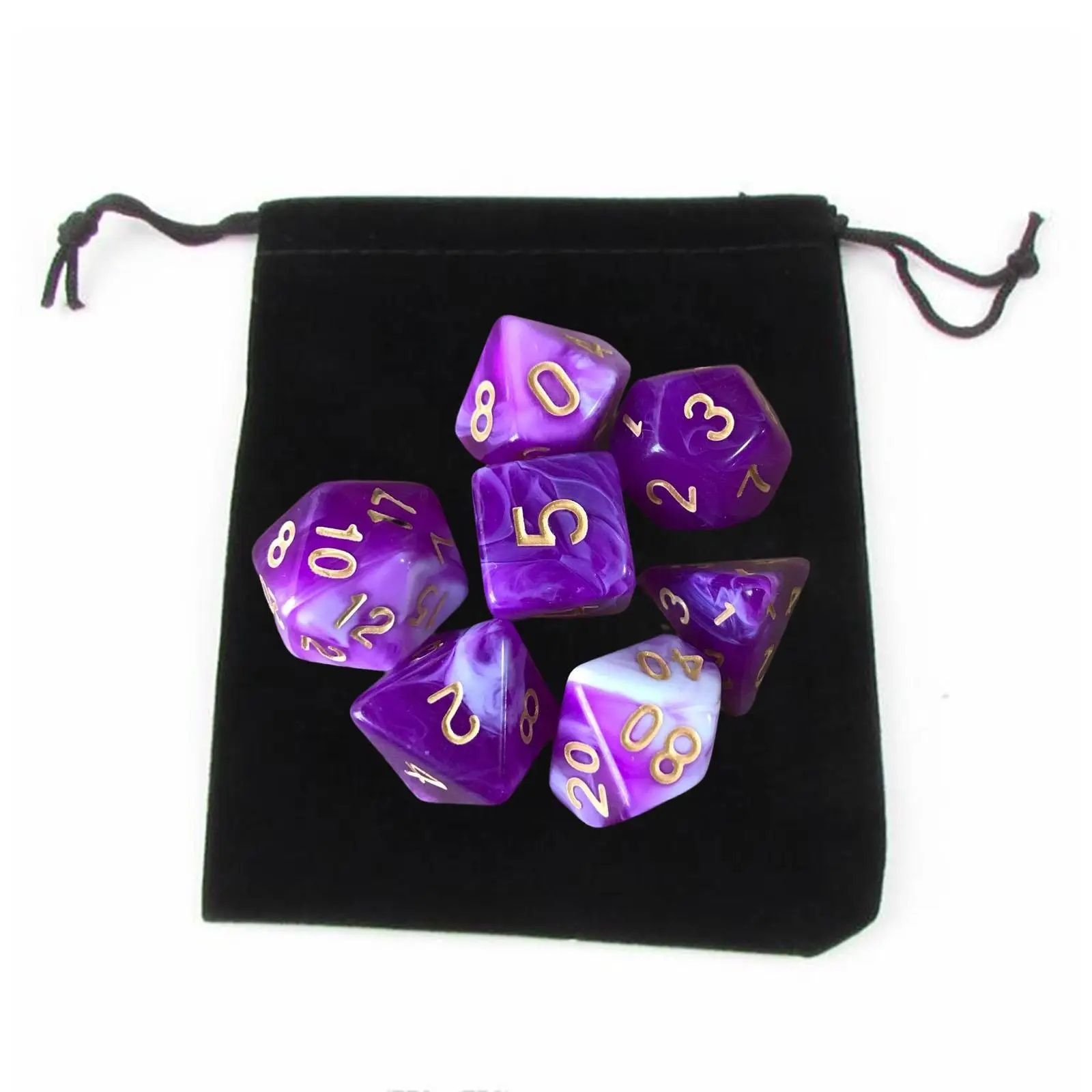 

Seven Pieces Acrylic Polyhedral Dices Set Aesthetic Casino Game Props for Tabletop Math Board Role Play