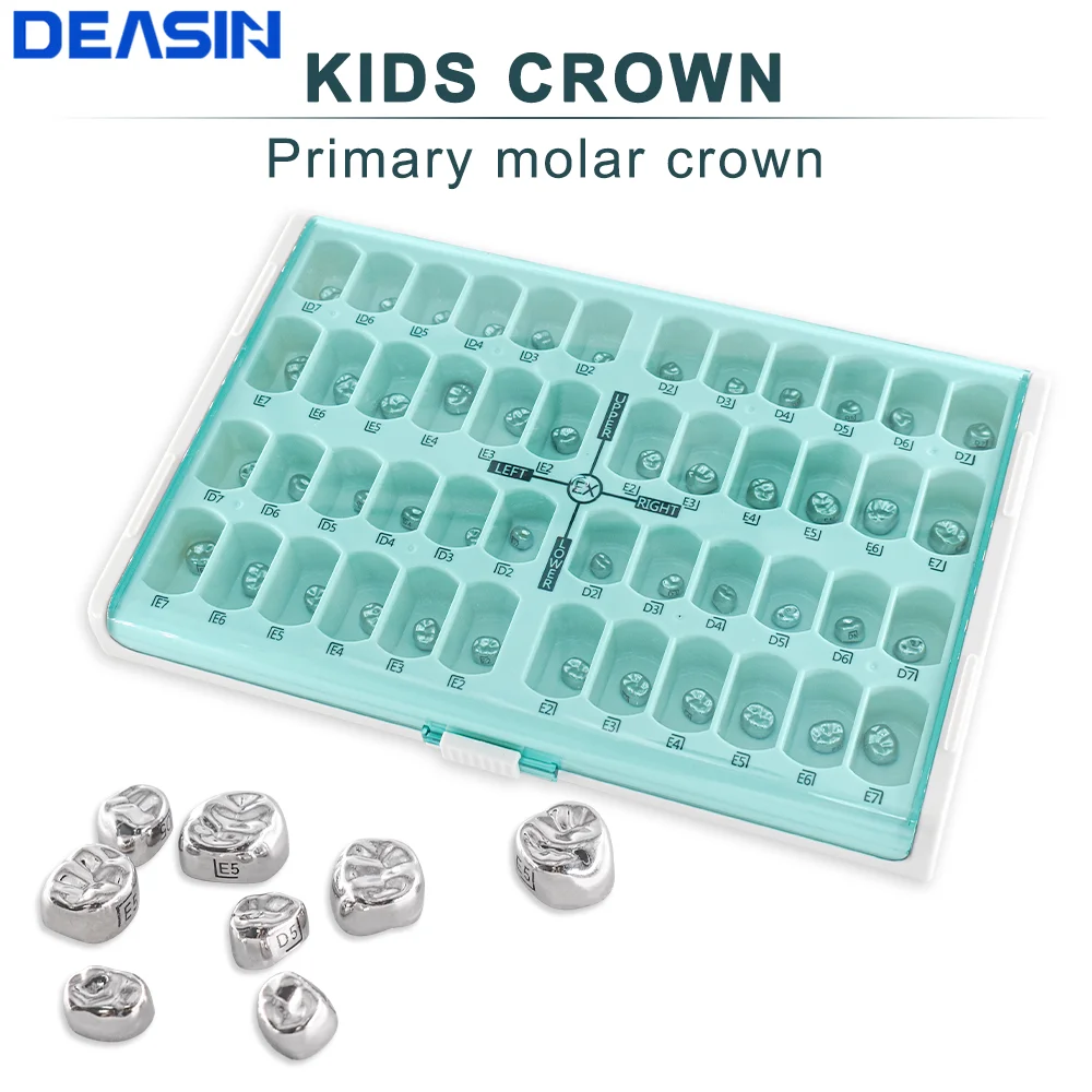 48/96 pcs Dental Kids Crowns Preformed Metal Crown adult Temporary Primary Molar Stainless Steel Orthodontic Teeth Pediatric