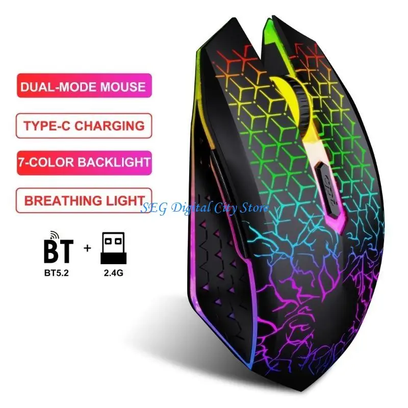 

U75B Wireless Mouse Rechargeable Ergonomic 2.4G Cordless Mouse for Laptop PC