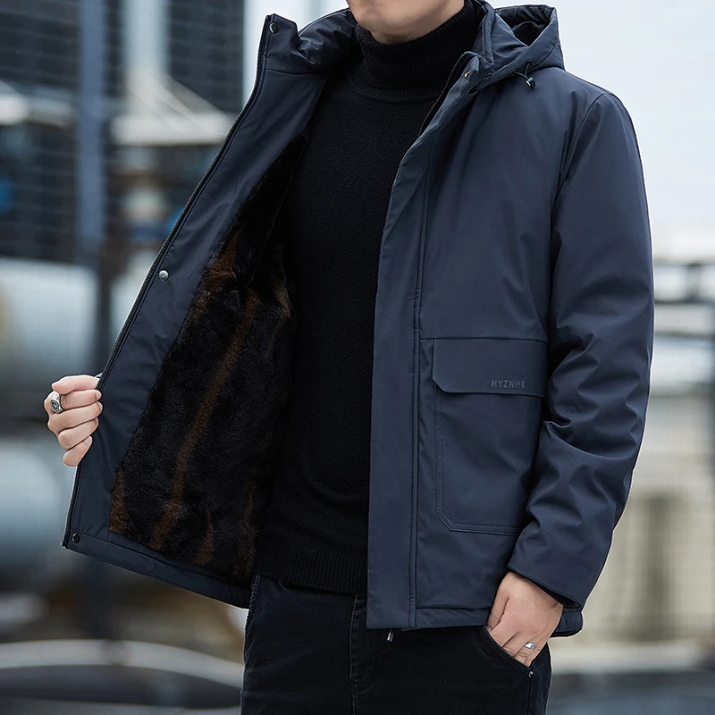 Parkas de algodão quente de grafeno masculino ao ar livre grosso velo com capuz jaqueta workwear marca na moda outono e inverno velo parkas
