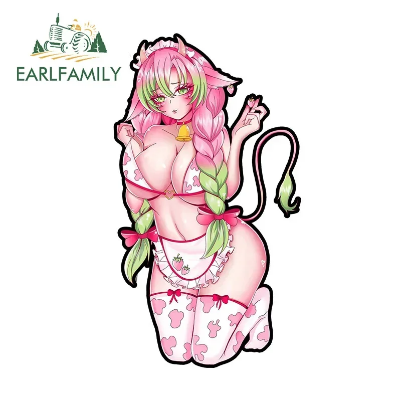 

EARLFAMILY сексуальные Mitsuri Cows Girl наклейки на автомобиль аниме багажник виниловое бикини горничная NSFW автомобильные аксессуары наклейка водостойкие наклейки для ноутбука