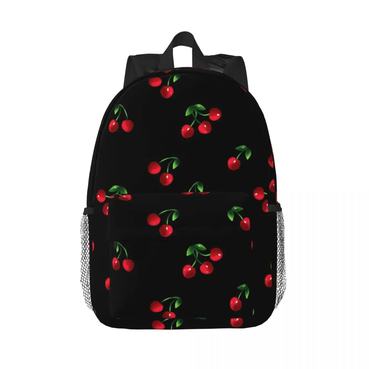 

Black Sweet Cherry Pattern Backpacks Teenager Bookbag Casual Children School Bags Laptop Rucksack Shoulder Bag Large Capacity