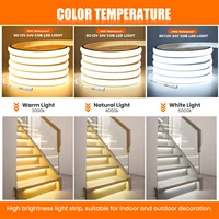 12V 24V 320Leds/M COB Neon Strip Waterproof 3000K 4000K 6000K Home Decor High Brighter Flexible Ribbon Rope LED Light 0.5M-20M 3