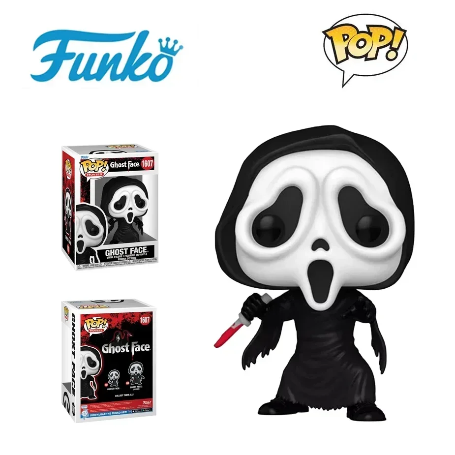 Novo original funko pop grito ghostface estatueta vinil modelo portátil filme de terror periferia estátua colecionável brinquedo presente natal