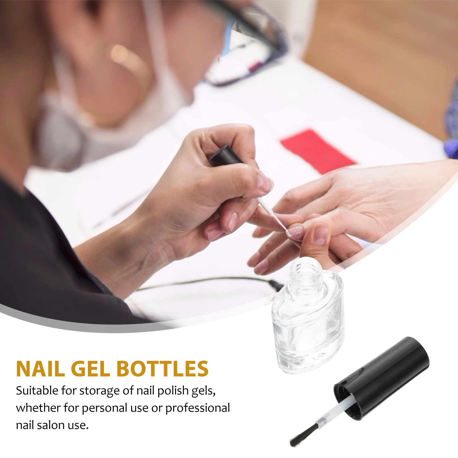 Botellas de Gel para uñas de 20 piezas, envases vacíos de esmalte de uñas de 10Ml, diseño portátil a prueba de fugas para almacenamiento de solventes de aceite líquido, elegante