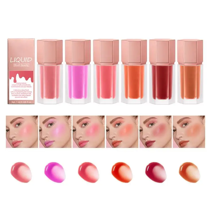 NEW Liquid Face Blush Natural Smooth Cheek Rouge Peach colored Blusher Long Lasting Waterproof Liquid Highlight Contour For Face