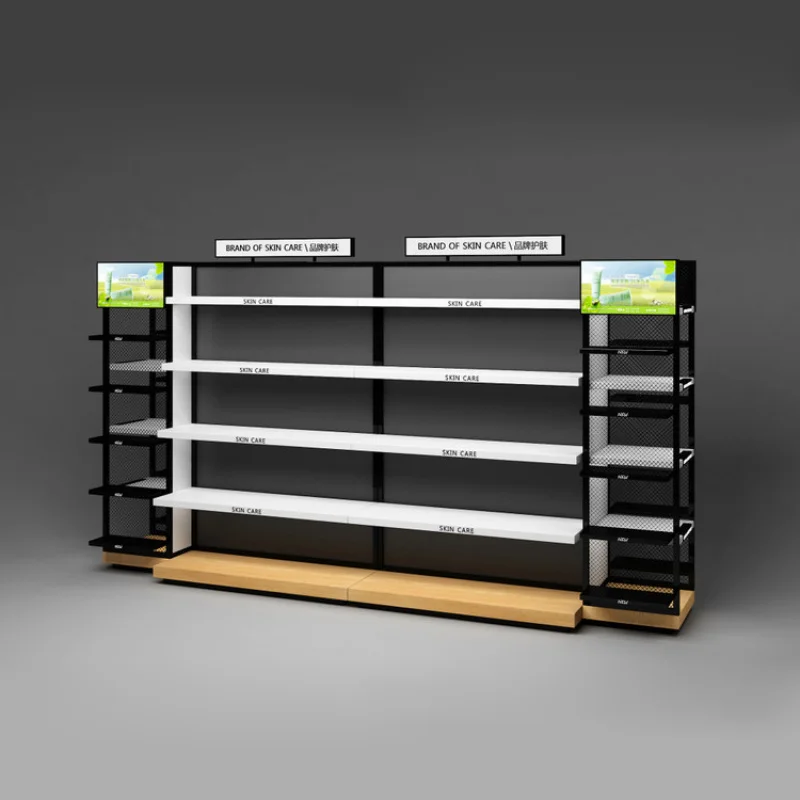 [Customized]Hot sale wood cosmetics display shelf cosmetic shop shelf design