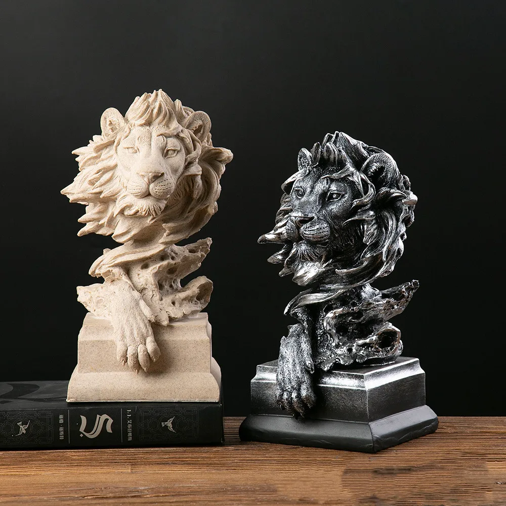 Lion Statues For Decoration Lion Statue Nordic Resin Figurine/Sculpture Model Animal Abstract Nordic Decoration Home