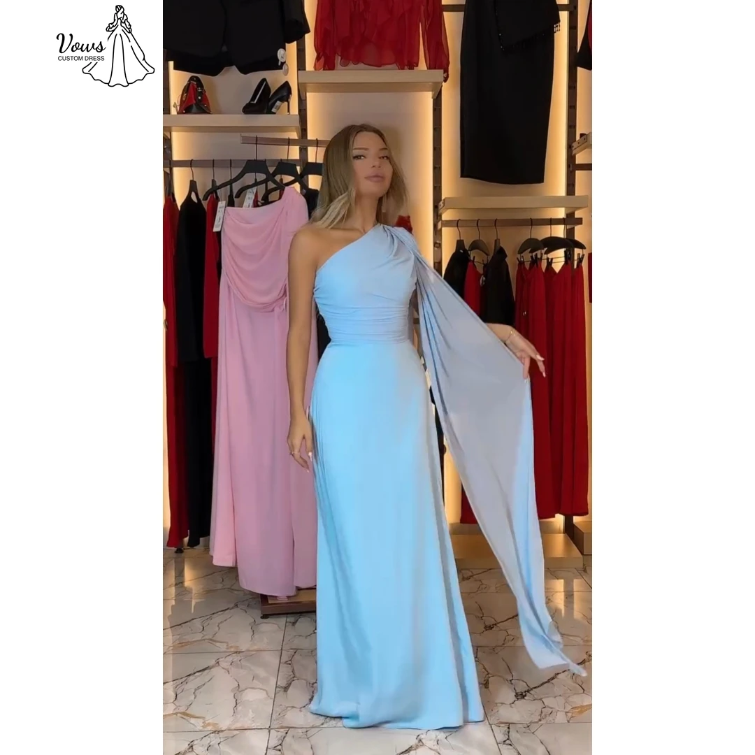 

Vows Custom Made Luxurious Women's Evening Dresses Woman Elegant Party Dresses 2025 Line A Prom Luxury Dress One Shoulder Sleeve