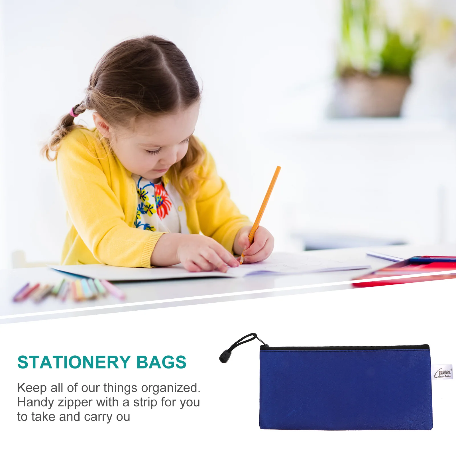 

12Pcs Stationery Bags A6 Zipper File Holders Portable Organizer Pouch Oxford Cloth Document Storage Bags Mixed Color