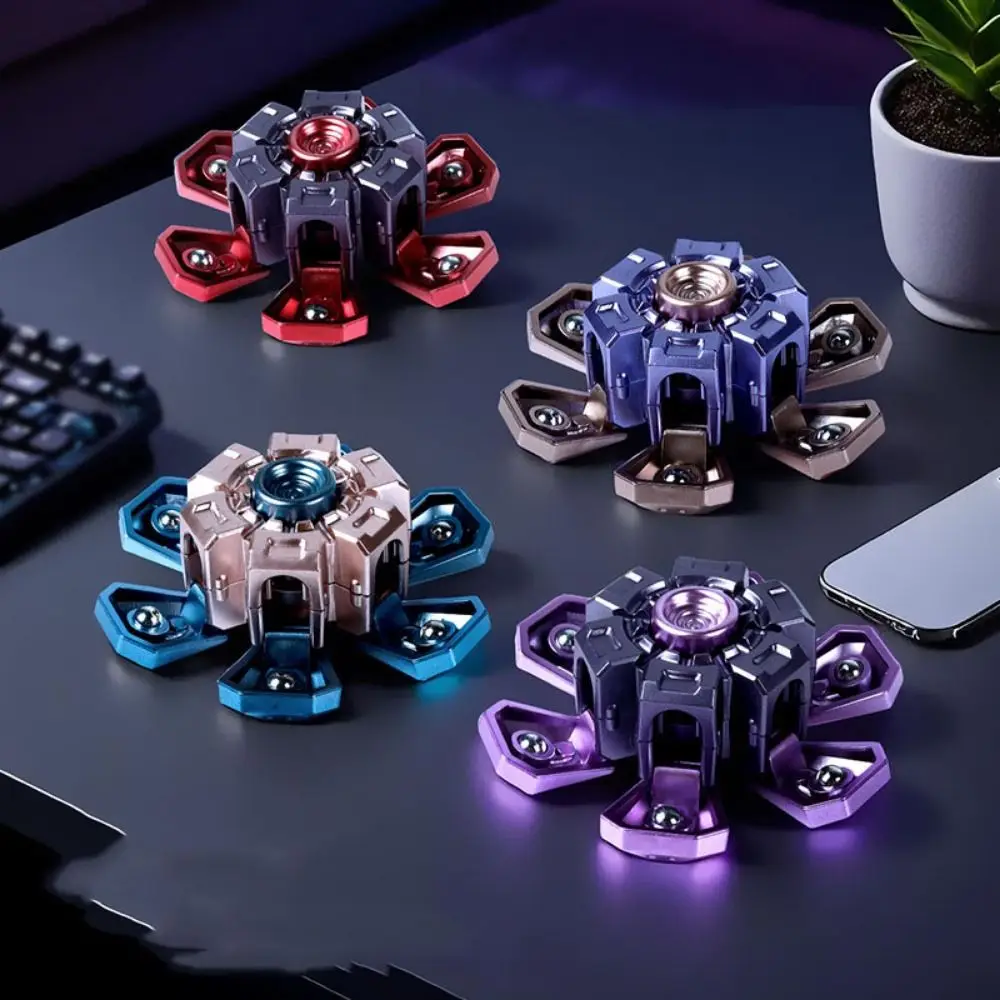 

4 шт., гироскоп в форме лепестка, механическая 3D-печать на 360 градусов ° Вращающийся ручной спиннер, зубчатое колесо, звездочка на кончике пальца, волчок