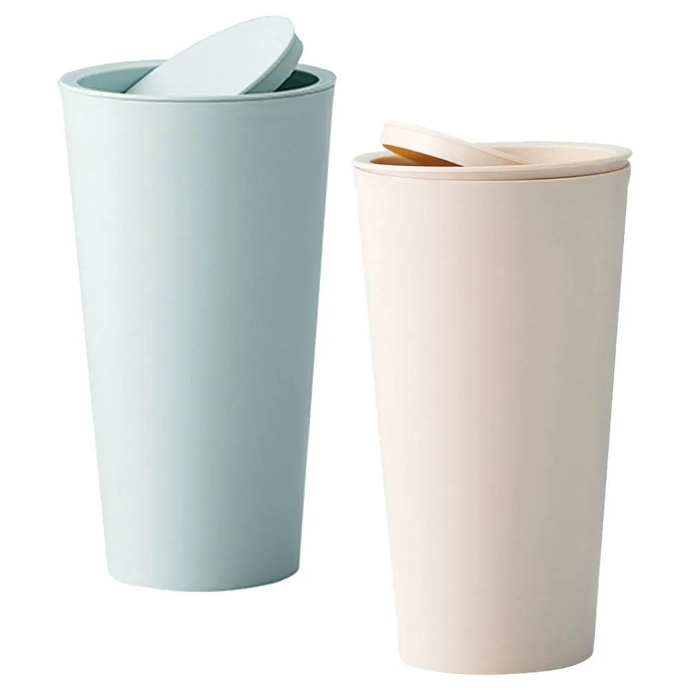 

2Pcs Trash Can with Lid Portable Desktop Garbage Container for Car Accessories Easy to Use Sturdy Desktop Trash Can