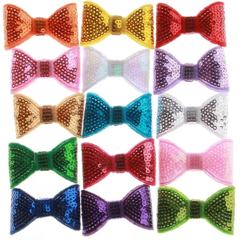 

2" 5CM Hair bow Shiny Sequin Bows For Girls Hair Accessories Headwrap Hair Bows For Headbands Cloth Head NO Hair Clips