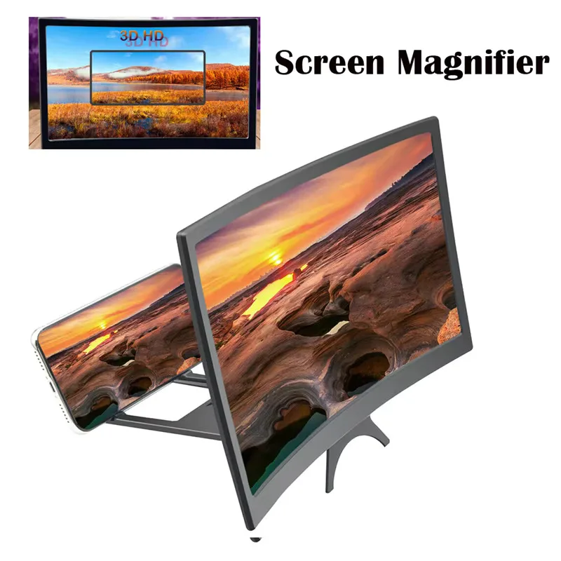 

12 Inch Mobile Phone Screen Amplifier 3D Magnifying Glass Stand Movie Video Magnifier HD Amplifier Phone Stand Enlarged Screen