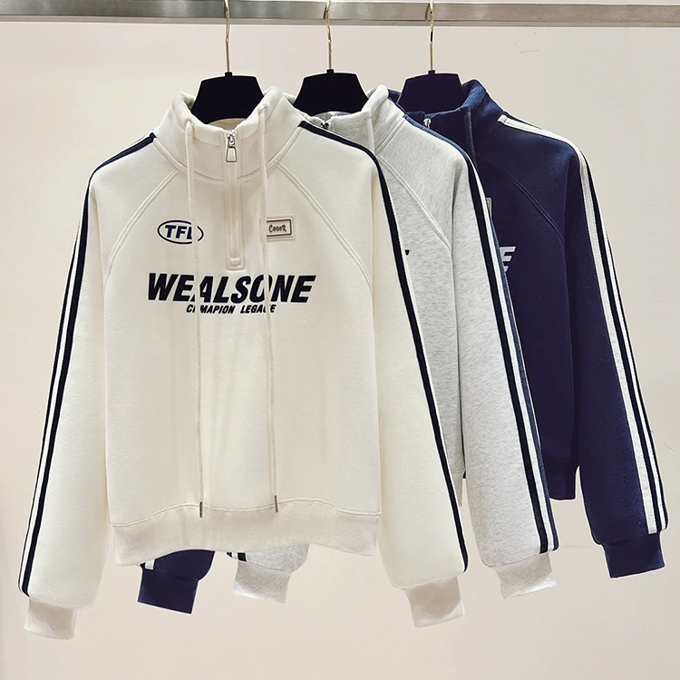 

Корейская толстовка на молнии с воротником-стойкой, весенне-осенняя, модная, омолаживающая, спортивная, очень привлекательная верхняя одежда для девочек