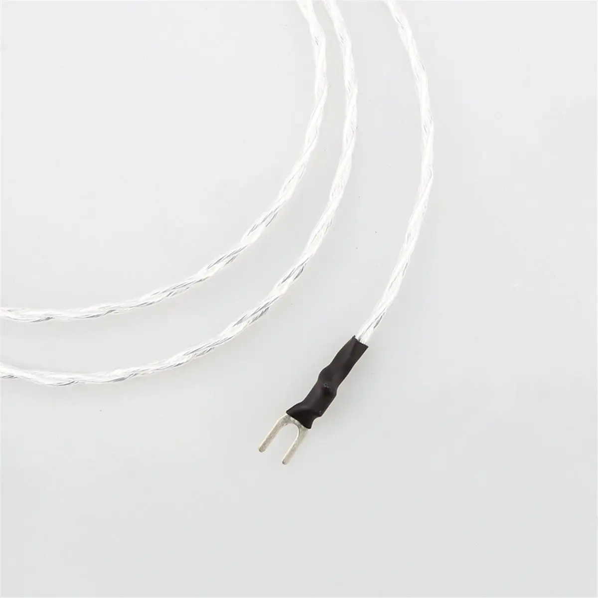 SCLS 3AG OFC Silver Plated Jumper Cable LP Vinyl Phono Amplifier Ground Wire Silver Plated Y Spade Plug Hifi Bridge Cable