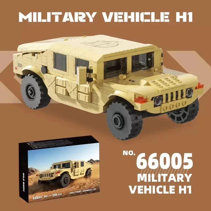 Compatible Lego Military H1 Humvee 510PCS Desert Off-Road Armored Vehicle MOC STEM DIY Building Block Toy Boys Birthday Gift
