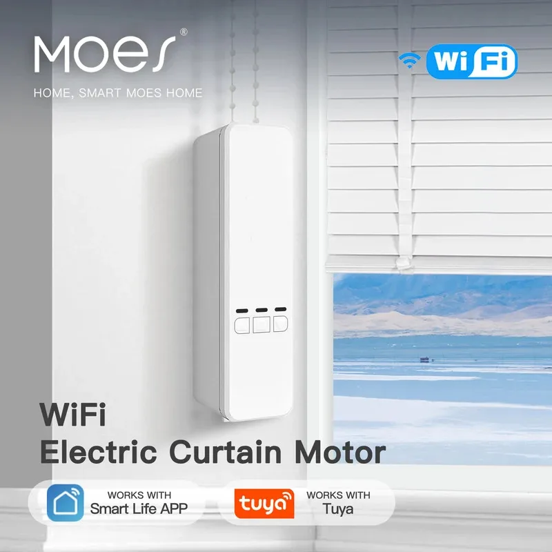 

MOES Tuya WiFi Smart Motor Electric Chain Roller Blinds Shade Shutter Drive RF Remote Kit Smart Life App via Alexa/Google