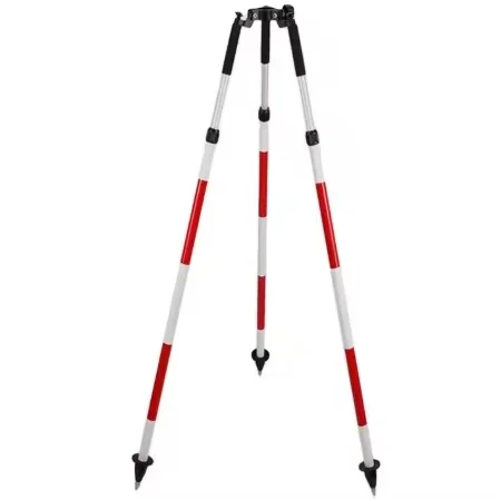 Surveyor's Triangle Surveying Instrument Prism Pole Tripod 1 Set Aluminum,Reddish White High Stability,Conveniently Portable