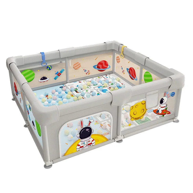 Breathable Sponge Baby Playpen Washable Guardrail Indoor Infant Crawling Mat Anti-Bump Safety Fence Foldable Home Use
