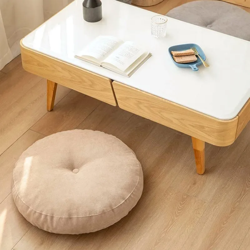 Inyahome Große Bodenkissen, rundes Sitzkissen für Erwachsene und Kinder, getuftet, dickes Meditationskissen für Yoga, Wohnzimmer, Tatami – Detail 6