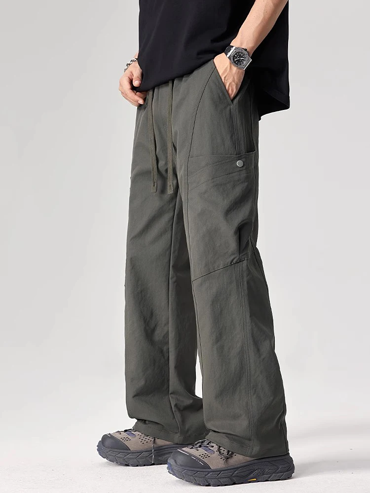 

Trendy Casual Pants Men's Summer New American Retro Functional Loose Knife Straight Leg Jeans Boys Faionable Workwear Trousers