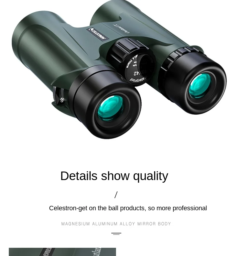 Celestron Outland X 8x42 10X42 Grünes Fernglas Wasserdicht & Beschlagfrei Fernglas für Erwachsene Mehrfach Beschichtete Optik und BaK-4 Prismen – Detail 34