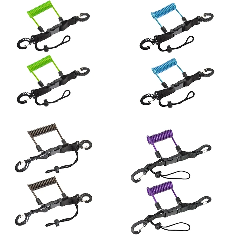 Corde de perte de caméra de plongée sous-marine, lanière télescopique BCD, fil d'acier à ressort TPU, ULanti-perte