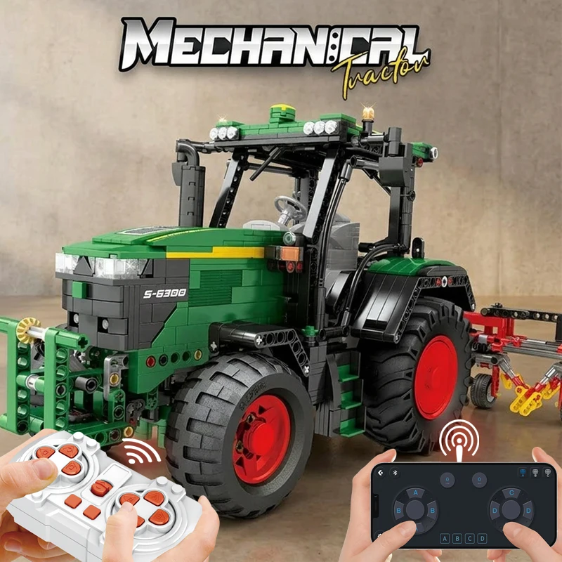 

1664PCS Remote Control Tractor Building Blocks Agricultural Engineering Vehicle RC Model Bricks Set With Motor Holiday Gift Toy