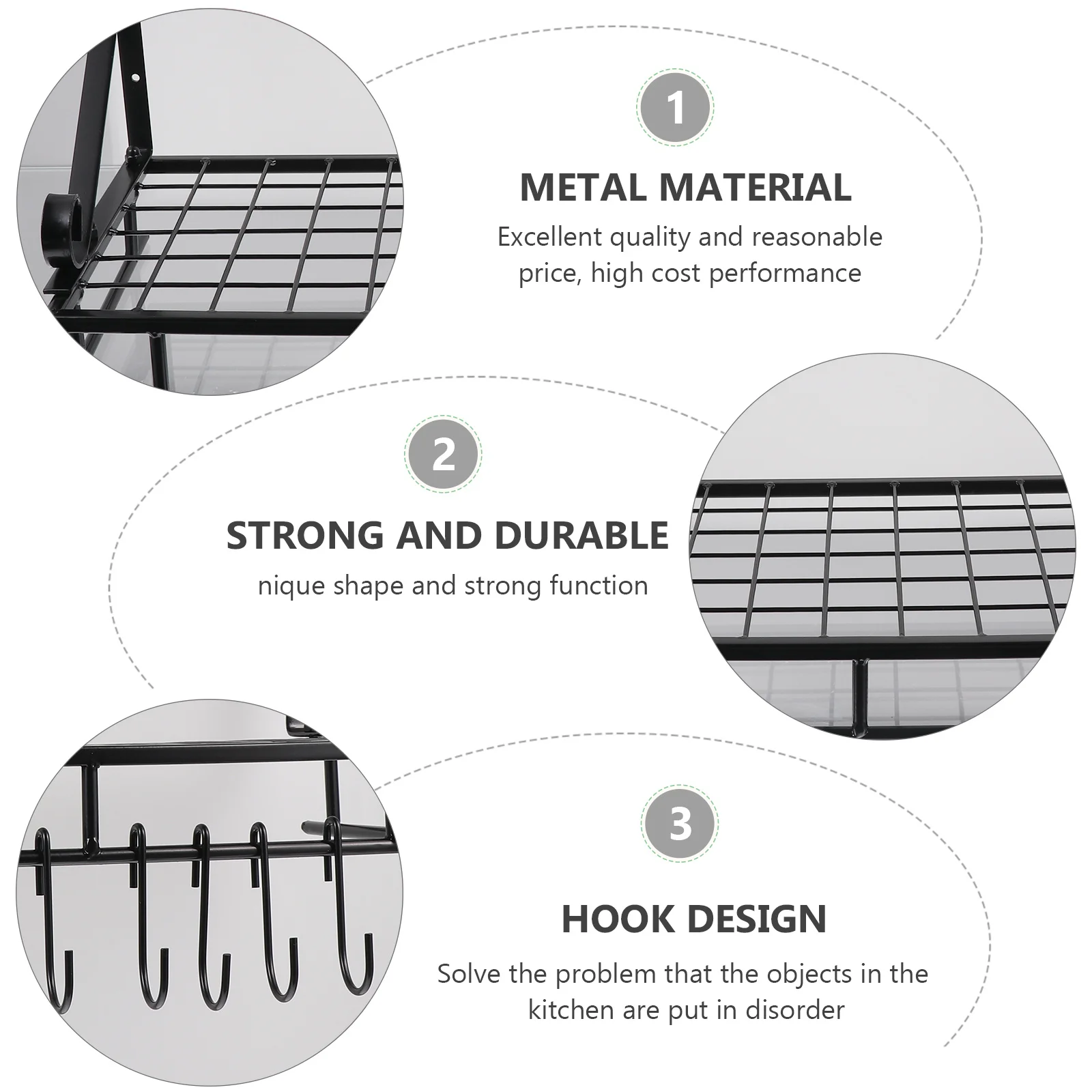 

1pc Storage Multifunction Cover Holder With Metal Hook Wall Mount Rack For Kitchen Organizing Foldable Pot Rack Iron Kitchen Pot