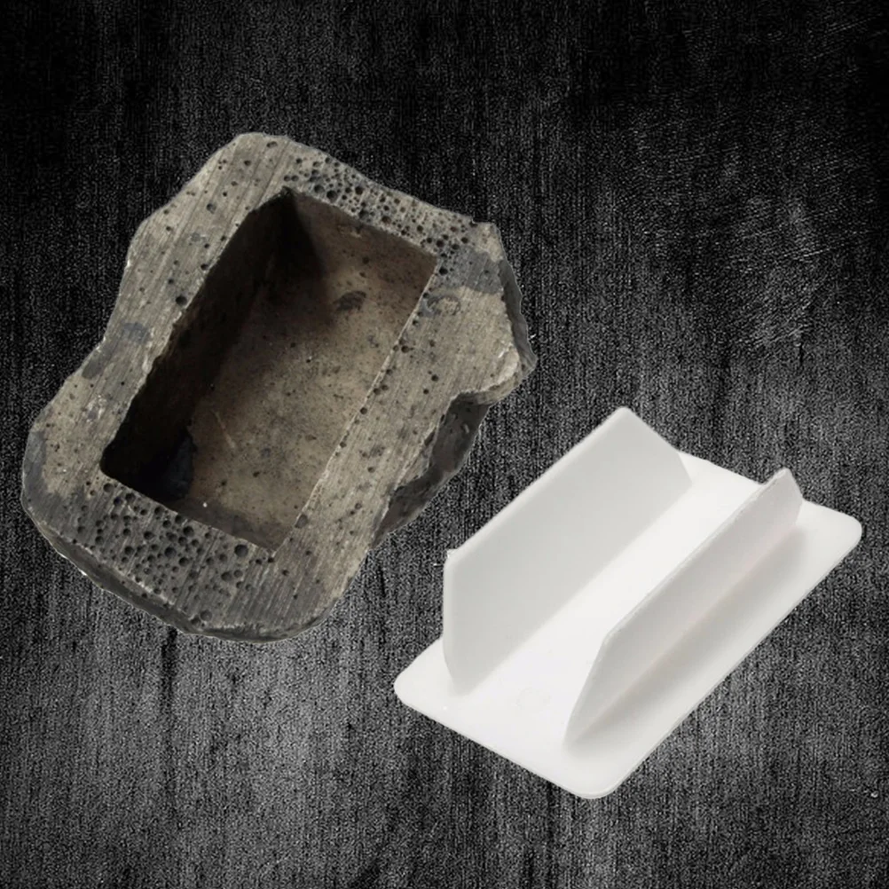 Stone-type Resin Key Box Hidden Storage Case Artificial Stone Key Hider Key Holder (Stone Cover + Stopper)