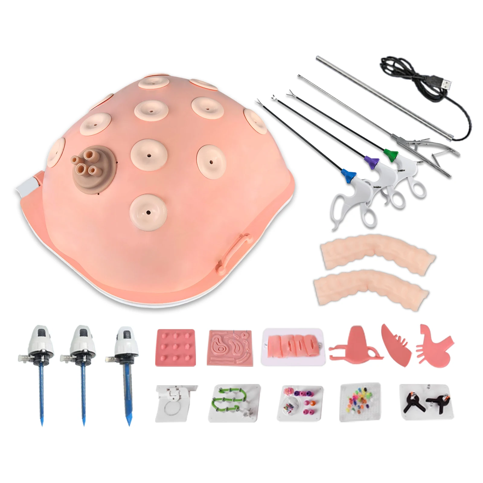 Laparoscopic Surgery Simulator - Portable Training Box & Basic Laparoscopic Skills Trainer with Interchangeable Training Modules